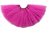 🎭 IDEALES ACCESSOIRE zu Ihrem Karnevals- und Faschingskostüm; pinkes Tütü aus 4 Lagen weichem Tüll; 90% blickdicht