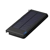 Grandbeing Power Bank Solar 10000 mAh，Batería Externa Carga Rápida Solar con Dual Salida USB 5V 3A con Linterna LED para iPhone, iPad, Tablets, Android Smartphone y Otros USB Dispositivos(Negro)