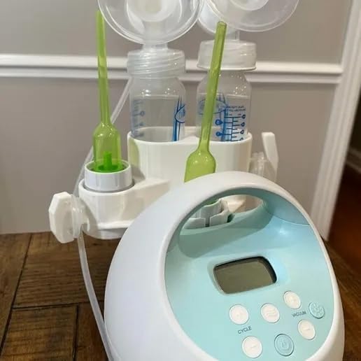 Bottle Holder & Pump Parts Organizer for Spectra S1 - Compatible Storage Stand for Breast Pump Accessories, Tubing, and Bottles (White)