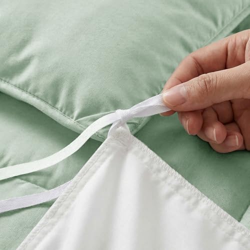 CozyLux Bettdecke 155x220 cm Salbeigrün für 4 Jahreszeiten – Ansicht 5