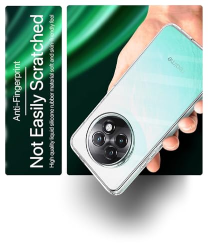 Image of WOW IMAGINE Transparent Back Cover Case for Realme 13 Plus 5G | Realme P1 Speed 5G | Raised Bumps for Full Device & Camera Protection Shockproof TPU Silicone Back Case Mobile Cover - Transparent