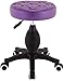 Stołek Barowy na Kółkach Stołek barowy stołek barowy Wysoki Pedal Salon kosmiczny stołek regulowany stolec 360 ° Rolenie krzesło obrotowe (Color : Purple)