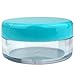 (Quantity: 50 Pieces) Beauticom 5G/5ML Round Clear Jars with Teal Sky Blue Lids for Scrubs, Oils, Toner, Salves, Creams, Lotions, Makeup Samples, Lip Balms - BPA Free