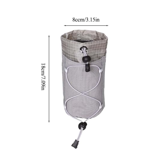 Bolsa de hombro impermeable para móvil y botella adaptable a mochilas de camping gris 6