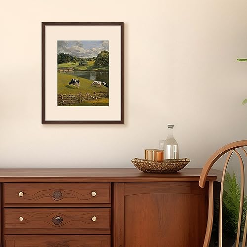 Image of upsimples 16x20 Picture Frame, Display Pictures 11x14 with Mat or 16 x 20 Without, Wall Hanging Poster Frame, Brown, 1 Pack