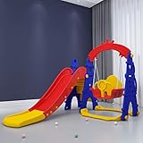 DEKOSH Toddler Playset Multi-Feature Swing & Slide for Kids | Indoor Playground Includes Toddler Swing & Kids Slide