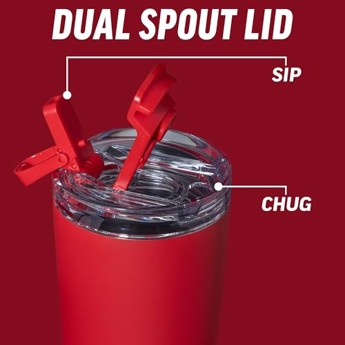 Image of Rico Industries NBA Basketball Chicago Bulls Red 24oz Stainless Steel Tumbler with Lid and Dual Functioning Lid