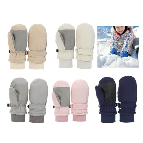 Guantes de esquí para niños pequeños impermeables y gruesos 2