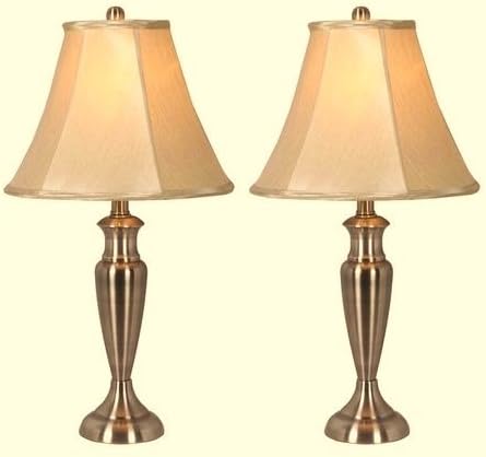 Set of 2 Antique Brass Table Lamps