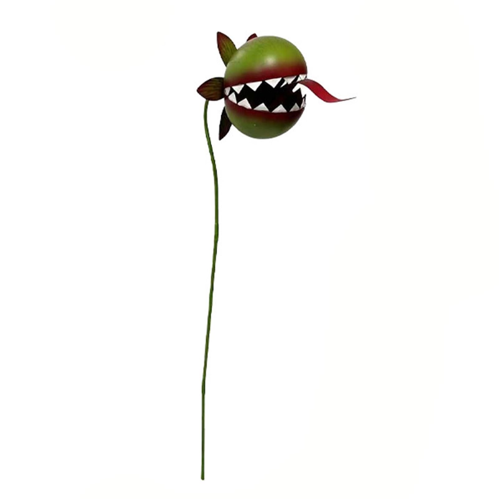 CASOME Funny Carnivorous Plant Garden Stake, Metal Garden Decor For Outdoor Yard, Lawn And Flower Bed, Whimsical Garden Ornament, Fantasy Plant Yard Art Decoration(L)