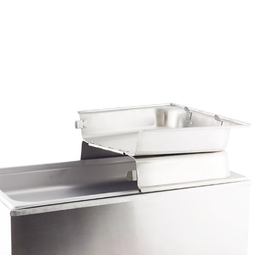 Full Size Stainless Steel Hinged Dome Cover with Handle (21.65 x 13 x 2.56 Inch) for Steam Table Food Pan or Chafer - Thumbnail 4