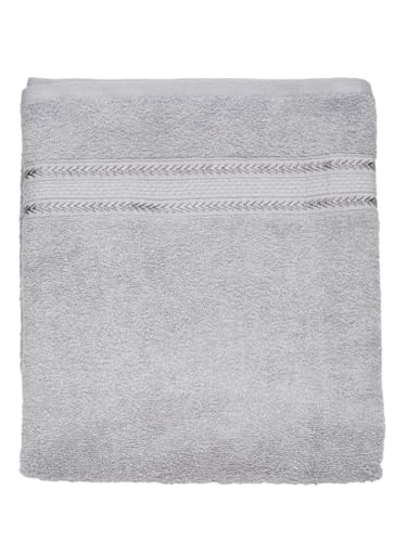 Image of RAMRAJ COTTON Premium Soft & Absorbent | Terry Bath Towel | Size : 75 cm *150 cm - Silver Grey