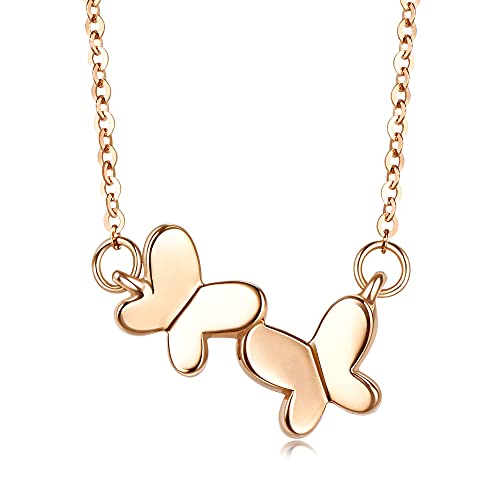 CHOW SANG SANG Delicate Gold 18K Rose Gold Adorable Butterflies Necklace for Women 91093N | 17.7 Inches, (45 CM)4