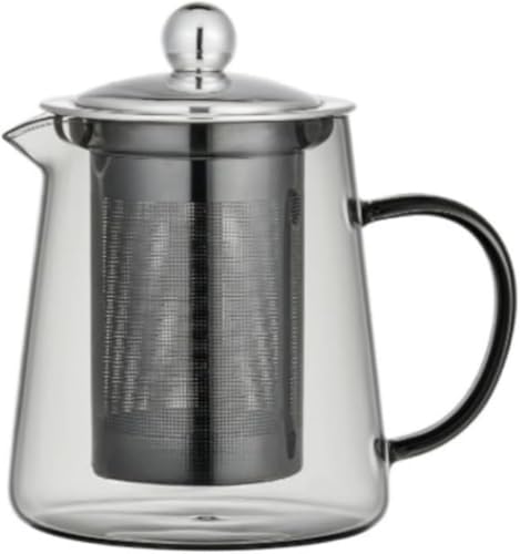 AOBOPO業務用大容量耐熱ガラスティーポット 茶こし付き茶水分離茶メーカー 高温耐性ガラスケトル 断熱加熱機能付きコーヒーサーバー 冷水筒やかん 飲食店お店用 緑茶麦茶専用 急須兼用 断熱設計