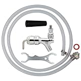 Beer Faucet Beer Line Clamp - PERA Brand Including Draft Beer Faucet, ID 3/16' OD 7/16' Beer Line 5ft Length with Beer Line Connector Hex Nut and Clamp, Spanner Wrench 100% Quality Guarantee