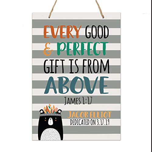 LifeSong Milestones Baptism Christening Gifts for Baby Boys and Girls Decor Sign Gift with Quote for Son Daughter Godchild Godson Goddaughter Child 1st Holy Communion 8