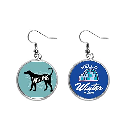 Pendientes de perro negro para lucir con jerséis de invierno y ropa casual