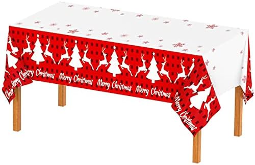 IFTYUG Christmas Table Cloth, Christmas Table Cloth Rectangular Washable Table Cover Stain-resistant for Christmas New Year Decoration Xmas Decorations Party Supplies Birthdays Party Decorations