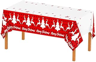IFTYUG Christmas Table Cloth, Christmas Table Cloth Rectangular Washable Table Cover Stain-resistant for Christmas New Year Decoration Xmas Decorations Party Supplies Birthdays Party Decorations