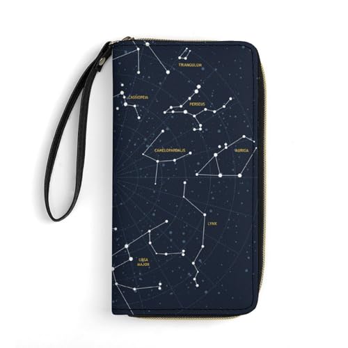 Travel Constellation Leather Wallet for Women, Secure Durable, High Capacity, Essential for Everyday