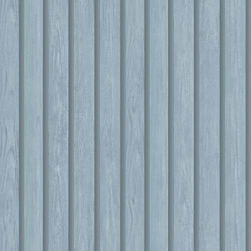 Holden Wood Slat Wallpaper Wooden Slats 3D Effect Blue 13302
