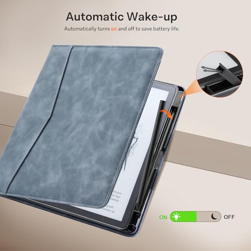 Image of CoBak Premium PU Leather Case for Kindle Scribe 10.2 inch, TouchPad D10, Boox Note Air 3, Folio Cover with Pen Holder, Auto Sleep /Wake, Card Slots & File Folders for Business, Not for Remarkable