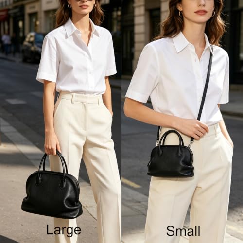 Bolso Satchel de Cuero con Asa Superior y Correa Desmontable para Mujer miniatura 2
