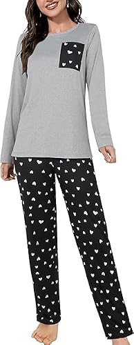 Evolyline Ladies Pyjamas 2 Piece Womens Pyjamas Set Soft Pjs For Women Sets
