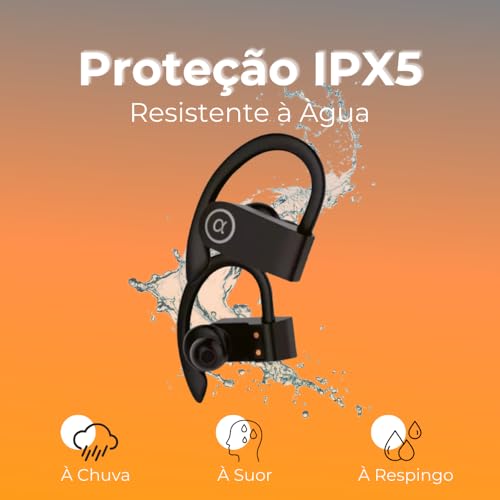 Fone de Ouvido, Bluetooth 5.4, IPX5 à Prova D'Água, 45h de Bateria, Com Microfone Embutido. Design