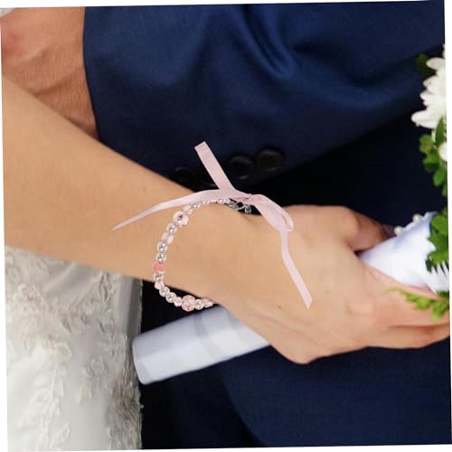 Bracelet de perles avec nœud élégant, le cadeau collier rose idéal - 4