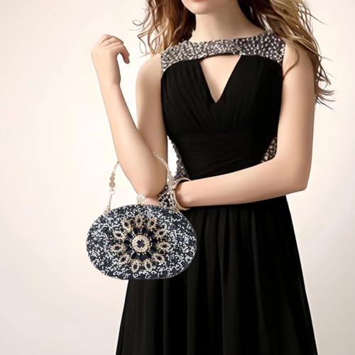 Image of Sparkly Women's Evening Clutch Purses Rhinestone Bag Luxury Handbags For Weddings Formal Prom Party