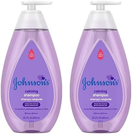 Image of Johnson's Baby Calming Baby Shampoo with Soothing NaturalCalm Scent, Hypoallergenic & Tear-Free Baby Hair Shampoo, Free of Parabens, Phthalates, Sulfates & Dyes, 20.3 fl. oz (Pack of 2)