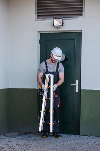 DRABEST Alu Leiter Klappbar Beidseitig Trittleiter 2x5 Stufen Klappleiter bis 150 kg Belastbar Klapptritt Zertifiziert