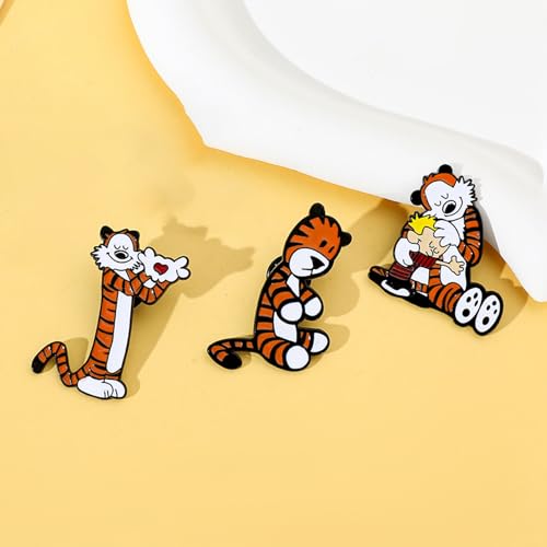 Image of Cute Enamel Pins Cartoon Lapel Pin Brooch Badge for Backpack Jackets Funny Tiger Pins for Gift Anime Enamel Pin for Clothing Hat Decoration