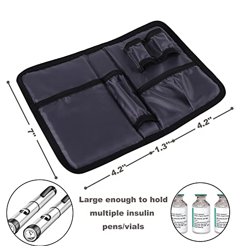 Image of apollo walker Insulin Cooler Travel Case with Ice Packs and Insulation | TSA Approved Includes 2 x 90g ice packs for 9-hour cooling insulin pens & syringes for Diabetics to Carry (Gray)