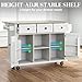 Rovibek Kitchen Island with Drawers 53 in Rolling Island Cart Mobile Solid Wood Portable Islands on Wheels with Storage Cabinet & Drawers, White