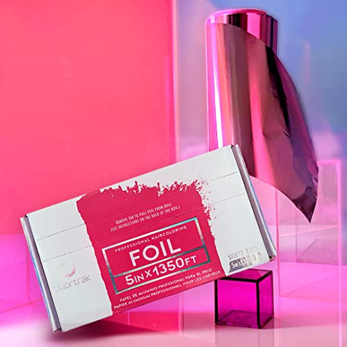 Colortrak Professional Highlighting Foil Roll, Integrated Blade On Box For Precision Length Cuts, Economical Roll Eliminates Waste, Silver, Roll Measures 5 Inches X 1350 Feet #TOP3