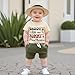 Tsultryofs Toddler Baby Boy Summer Clothes Letter Graphic Print Short Sleeve T-Shirt Tops and Shorts 6 12 18 24M 2 3T Set (Daddy Mommy Khaki, 12-18 Months)