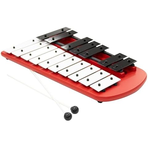 Basic Beat BB117A 17-Note Chromatic Glockenspiel for Kids - Durable with Piano-Key Coloring, Safety-Designed Bars, Sturdy Wooden Frame, and 2 Mallets Included Cover