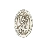 Antique Silver Tone St. Christopher Visor Clip
