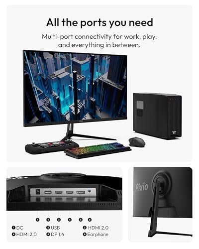 Image of Pixio PX279 Wave 27 inch 240Hz Refresh Rate FHD 1080p Resolution Fast IPS Panel 1ms GTG Response Time Gaming Monitor with Adaptive Sync