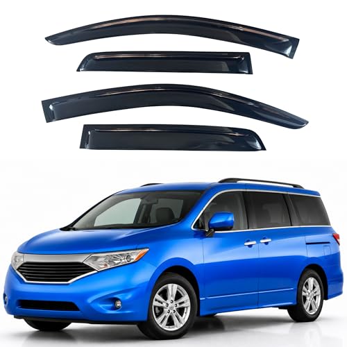 Image of IG Window Visors Fit for 2011-2017 Nissan Quest, Out-Channel Rain Guards Vent Wind Deflectors 4PC, Car Accessories for 11-17 Quest
