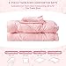 Wowelife Twin Comforter Set for Girls, Boho Pintuck Bedding Comforter Sets, 4 Pieces Ruffles Jacquard Embroidery Twin Bedding Sets with Comforter, Fitted Sheet, Flat Sheet and Pillowcase, Pink