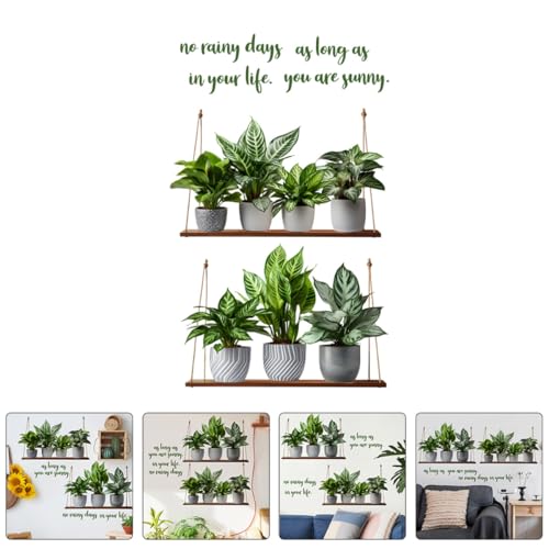 Vinilo Decorativo Planta en Maceta 30x90 cm Verde miniatura 7