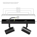 ledscom.de Deckenleuchte FARE, 2-flammig, schwarz matt, 2x E27 max. 60W