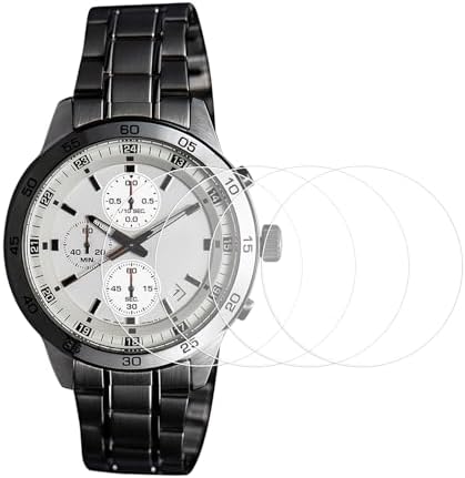 HARFINGTON 4pcs Watch Glass Screen Protector 27mm 9H Tempered Glass HD Clear Curved Edge Anti-Scratch Waterproof Round Smart Watch Dial Crystal Face Protective Film with Accessories