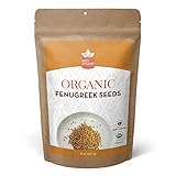 SPICY ORGANIC Fenugreek Seeds 8oz – USDA Certified Organic, Non-GMO, Gluten Free, All-Natural Methi for Cooking, Herbal Tea, Sprouting & Natural Hair Care – Raw Spice for Methi Water – Product of India