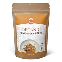 Spicy Organic Fenugreek Seeds, 8 oz Whole Methi Seeds, USDA Certified Organic Fenugreek for Cooking, Sprouting, Tea & Spice Blends Non-GMO, Raw, Vegan, Packed in Texas, Product of India