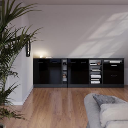 Vicco Set Di Mobili Sottotetto Nero Lucido/Antracite Set Di 2 - 7