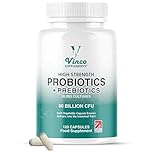 Vinco 80 Billion CFU Probiotics - 20 Strains with Prebiotics - 120 Vegan Capsules - Lactobacillus and Bifidobacterium Blend - Probiotics for Women and Men - 2 Months Supply - UK Made